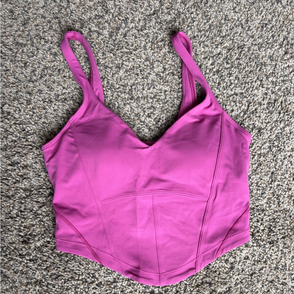 Lululemon pink corset tank top size 4